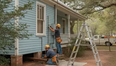Savannah, GA plumber repairing a residential pipe for plumbing repair service