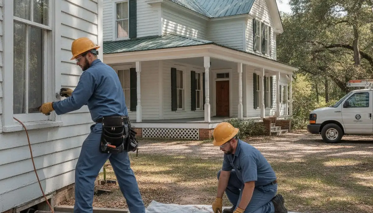 Savannah, GA plumber repairing a residential pipe for a plumbing service call