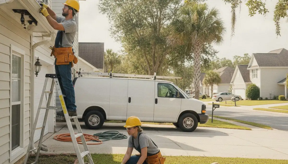 Savannah, GA plumber repairing a residential pipe for local plumbing service