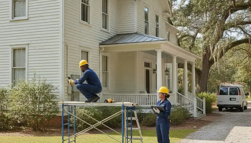 Savannah, GA plumber repairing a leaking pipe for a local plumbing service