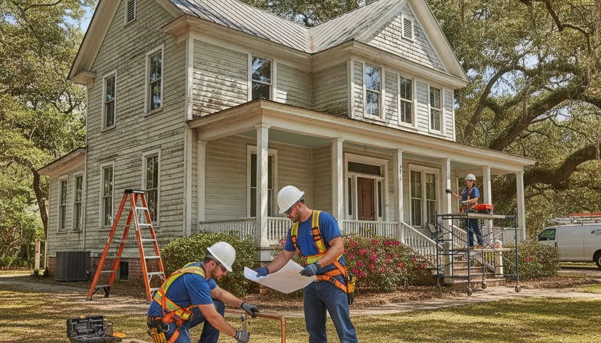 Savannah, GA plumber repairing residential plumbing for local home repair service